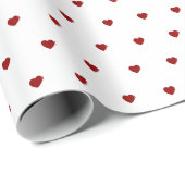 Little red Hearts white Red Geschenkpapier (Rolleneckpunkt)