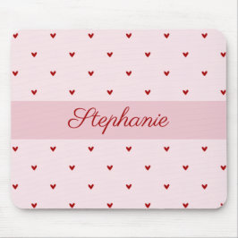 Little Red Heats Pink Name Mousepad