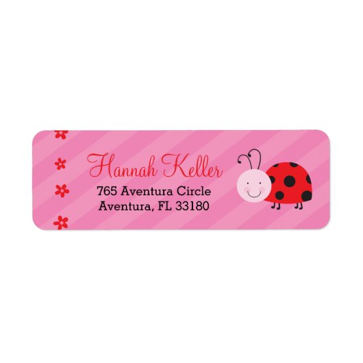 Little Red Ladybug Personalisiert Address Labels (Vorne)