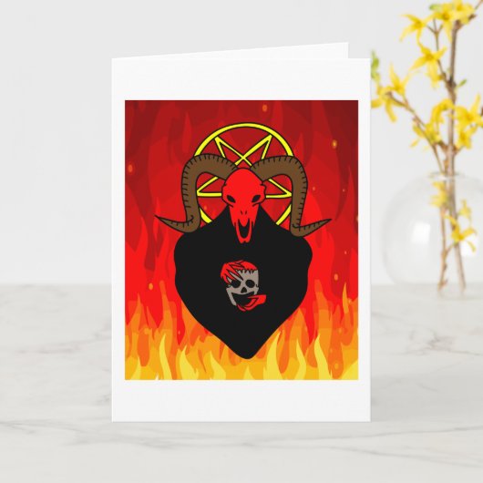 Little Red Naughty Devil Karte (Gelbe Blume)