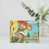 Little Red Ridding Hood Postcard Vintag Retro Postkarte (Stehend Vorderseite)