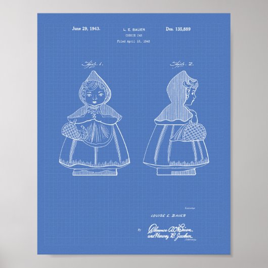 Little Red Riding Hood 1943 Patent Art Blueprint Poster (Vorne)