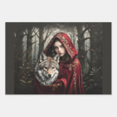Little Red Riding Hood - 3 Decoupage Geschenkpapier Set (Vorderseite)