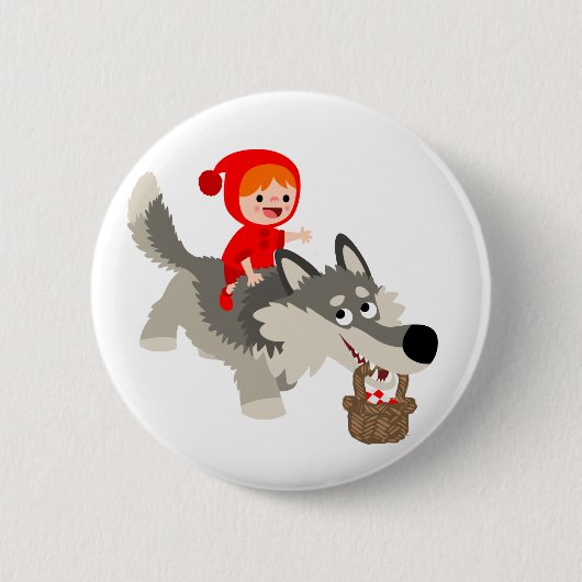 Little Red Riding Hood and The Wolf Button Badge (Vorderseite)