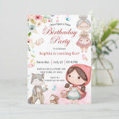 Little Red Riding Hood birthday invitation Einladung (Stehend Vorderseite)