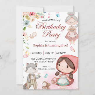 Little Red Riding Hood birthday invitation Einladung