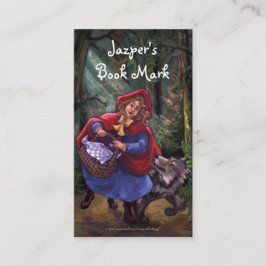 Little Red Riding Hood Book Mark Visitenkarte (Vorderseite)