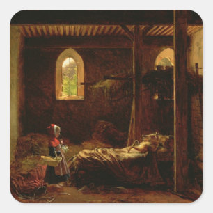 Little Red Riding Hood, c.1820 Quadratischer Aufkleber