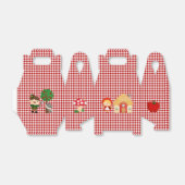 Little Red Riding Hood Characters on Red Gingham Geschenkschachtel (Ungefaltet)