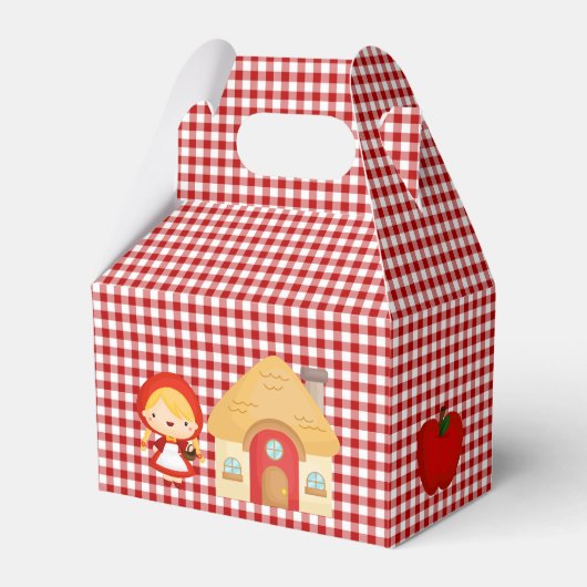 Little Red Riding Hood Characters on Red Gingham Geschenkschachtel (Vorderseite)