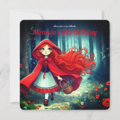 Little Red Riding Hood Dark Forest Birthday Einladung (Vorderseite)