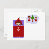 Little Red Riding Hood Dreams Big Postkarte (Vorne/Hinten)