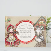 Little Red Riding Hood Fairy Tale Storybook Einladung (Stehend Vorderseite)