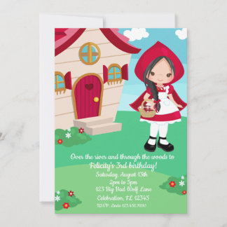 Little Red Riding Hood Fairytale Girls Geburtstag Einladung