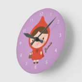 Little Red Riding Hood Fairytale Girls Schlafzimme Runde Wanduhr (Winkel)
