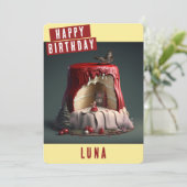 Little Red Riding Hood Geburtstagskarte Feiertagskarte (Stehend Vorderseite)