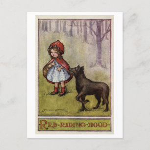 Little Red Riding Hood Illustration Postcard Postkarte