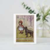 Little Red Riding Hood Illustration Postcard Postkarte (Stehend Vorderseite)