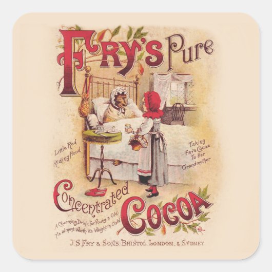 Little Red Riding Hood Kakao Quadratischer Aufkleber (Vorderseite)