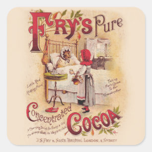 Little Red Riding Hood Kakao Quadratischer Aufkleber