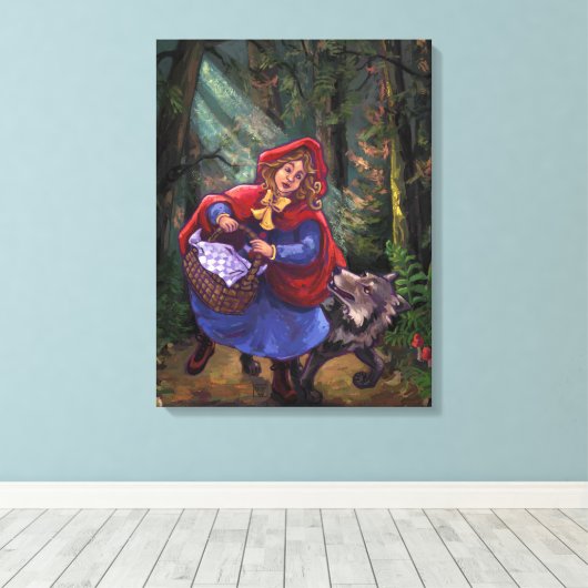 Little Red Riding Hood Leinwanddruck (Insitu (Holzboden))