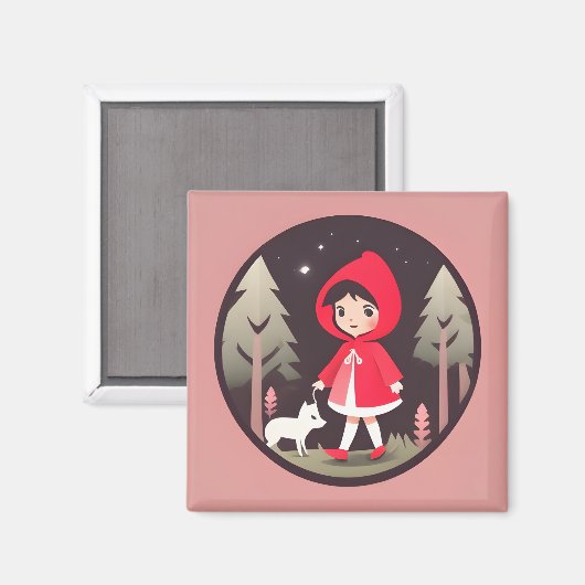 Little Red Riding Hood Magnet (Vorderseite/Rückseite)