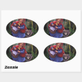 Little Red Riding Hood Ovaler Aufkleber (Blatt)