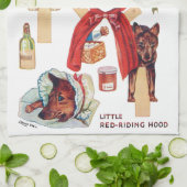 Little Red Riding Hood, Paper Doll, Louis Wain Geschirrtuch (Gefaltet)