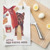 Little Red Riding Hood, Paper Doll, Louis Wain Geschirrtuch (Viertel Falte)