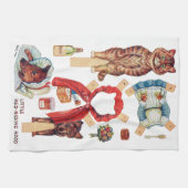 Little Red Riding Hood, Paper Doll, Louis Wain Geschirrtuch (Horizontal)