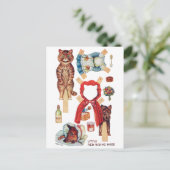 Little Red Riding Hood, Paper Doll, Louis Wain Postkarte (Stehend Vorderseite)
