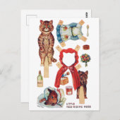 Little Red Riding Hood, Paper Doll, Louis Wain Postkarte (Vorne/Hinten)