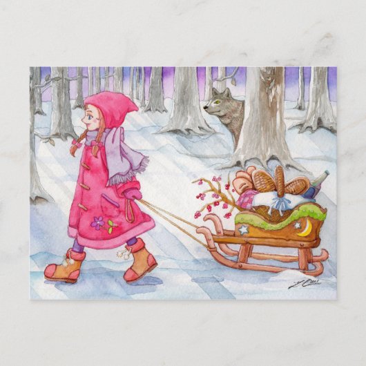 Little Red Riding Hood Post Card Postkarte (Vorderseite)