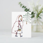 Little Red Riding Hood Postkarte (Stehend Vorderseite)