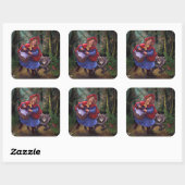 Little Red Riding Hood Quadratischer Aufkleber (Blatt)
