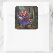 Little Red Riding Hood Quadratischer Aufkleber (Tasche)