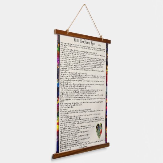 Little Red Riding Hood Read Story | Wandteppich Mit Holzrahmen (Gewinkelt)