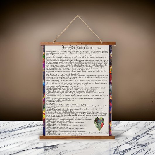 Little Red Riding Hood Read Story | Wandteppich Mit Holzrahmen
