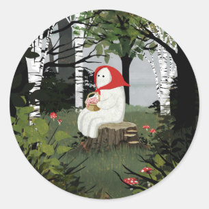 Little Red Riding Hood Runder Aufkleber