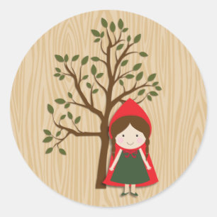 Little Red Riding Hood Runder Aufkleber