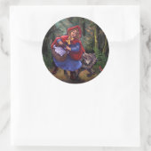 Little Red Riding Hood Runder Aufkleber (Tasche)