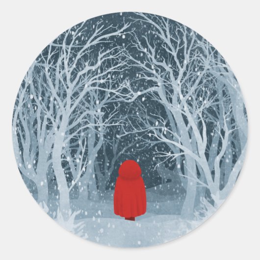 Little Red Riding Hood Runder Aufkleber (Vorderseite)