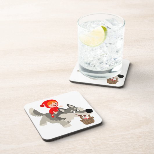 Little Red Riding Hood und das Wolf Untersetzer Se (Rechte Seite)