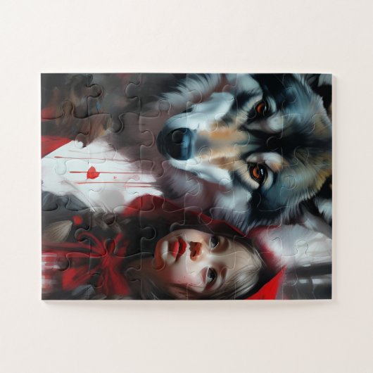 Little Red Riding Hood und Wolf Puzzle (Horizontal)