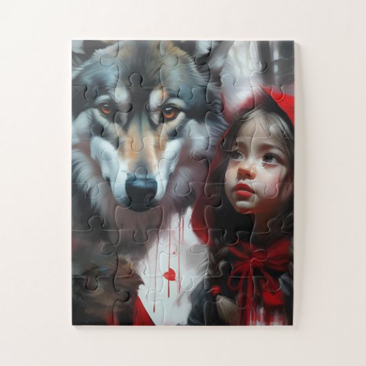 Little Red Riding Hood und Wolf Puzzle (Vertikal)