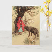Little Red Riding Hood Vintag Fairy Tale Karte (Gelbe Blume)