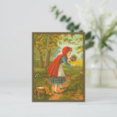 Little Red Riding Hood - Vintages Märchen Postkarte (Stehend Vorderseite)