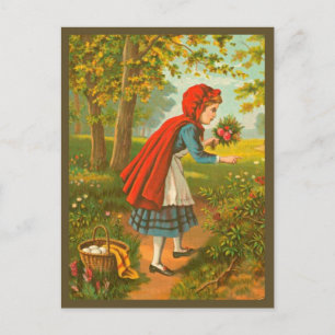 Little Red Riding Hood - Vintages Märchen Postkarte