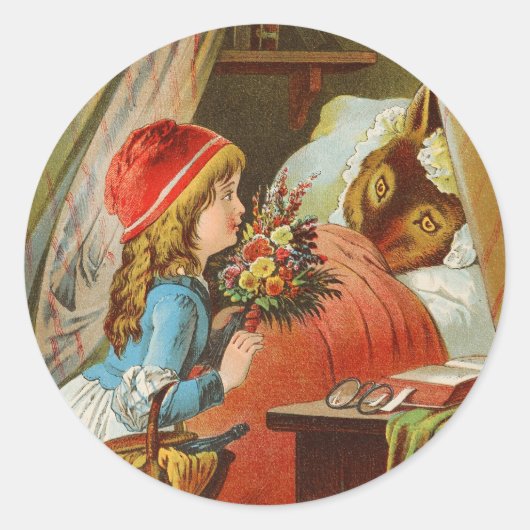 Little Red Riding Hood von Carl Offterdinger Runder Aufkleber (Vorderseite)