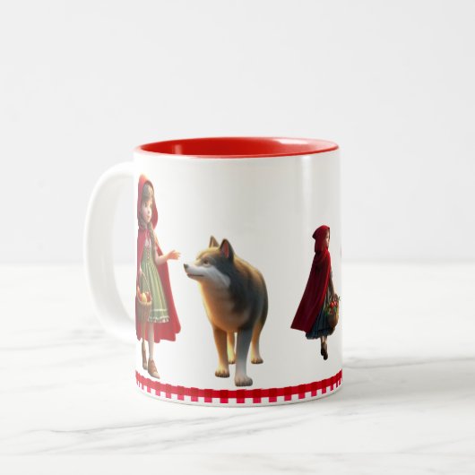 Little Red Riding Hood Zweifarbige Tasse (Vorderseite Links)